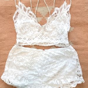 Free People Bralette and Shorts Set